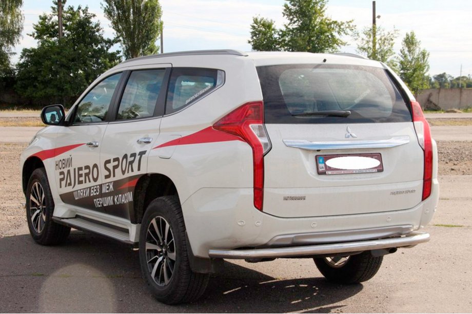 Mitsubishi Pajero Sport 2015- рр. Задній захист AK005 (нерж) Фото 3