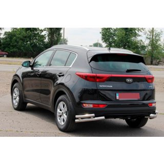Задній захист куточки подвійні AK003-подвійний (нерж) Kia Sportage 2015-2021 рр. фото 4