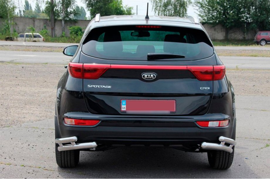 Kia Sportage 2015-2021 рр. Задній захист куточки подвійні AK003-подвійний (нерж) Фото 3