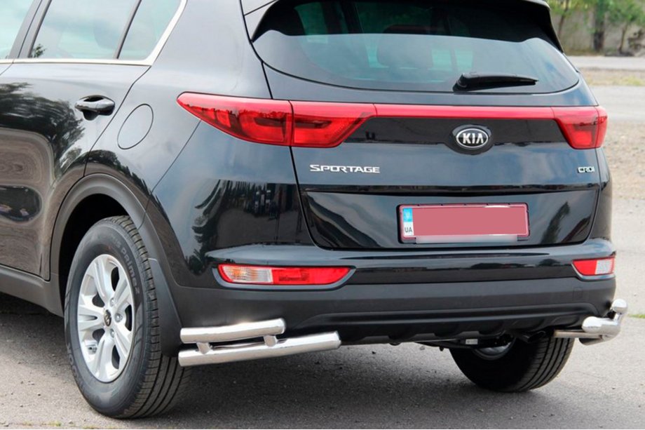 Kia Sportage 2015-2021 рр. Задній захист куточки подвійні AK003-подвійний (нерж) Фото 2