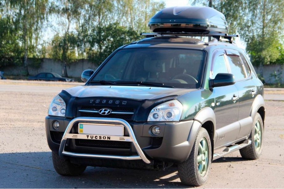 Hyundai Tucson JM 2004- рр. Кенгурятник WT025 (нерж.) Фото 2
