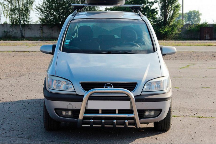 Opel Zafira A 1998-2005 рр. Кенгурятник QT006 (нерж) Image