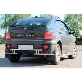 Задній захист AK005-2 (нерж) SsangYong Action 2005-2018 рр. фото 3