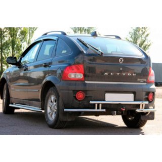 Задній захист AK005-2 (нерж) SsangYong Action 2005-2018 рр. фото 1