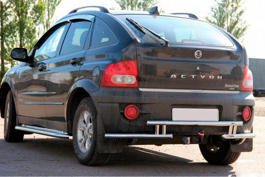 SsangYong Action 2005-2018 рр. Задній захист AK005-2 (нерж)
