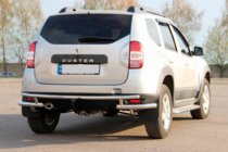 Renault Duster 2008-2017 рр. Задня дуга AK005-Special (нерж.) фото 3