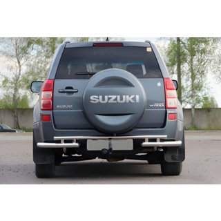 Задній захист AK005-3 (нерж) Suzuki Grand Vitara 2005-2017 рр. фото 2
