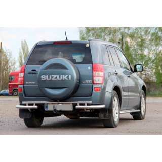 Задній захист AK005-3 (нерж) Suzuki Grand Vitara 2005-2017 рр. фото 3