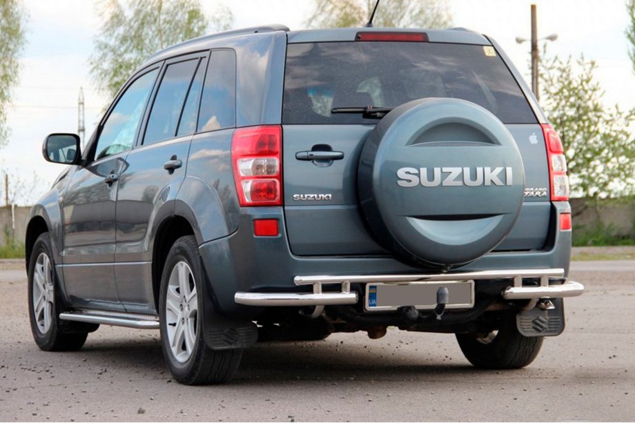 Suzuki Grand Vitara 2005-2017 рр. Задній захист AK005-3 (нерж) Фото 1