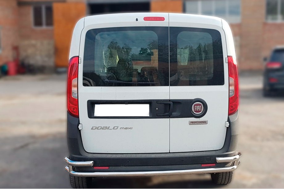 Fiat Doblo II 2010-2022 рр. Задня дуга AK005/2-Подвійний (нерж.) Фото 2