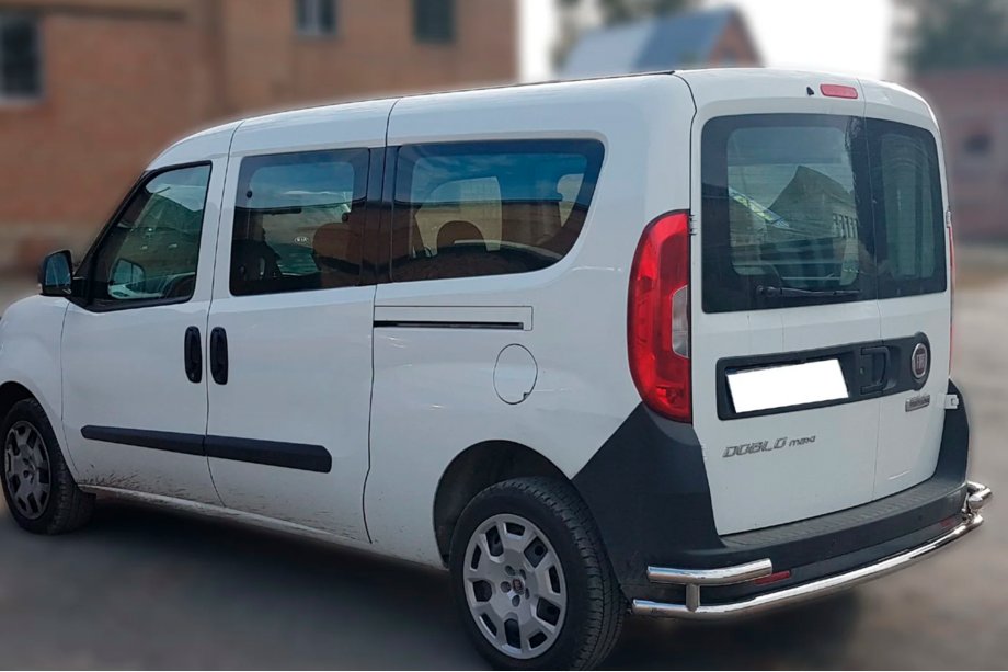 Fiat Doblo II 2010-2022 рр. Задня дуга AK005/2-Подвійний (нерж.) Фото 3