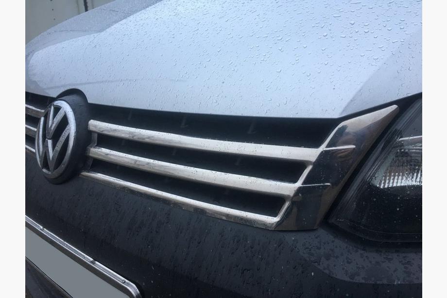 Volkswagen Caddy 2010-2015 рр. Накладки на решітку (2 шт, нерж) OmsaLine - Італійська нержавійка Фото 8