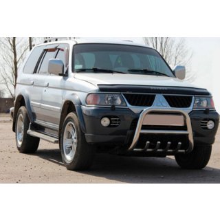 Кенгурятник QT006 (нерж) Mitsubishi Pajero Sport 1996-2007 рр. фото 1