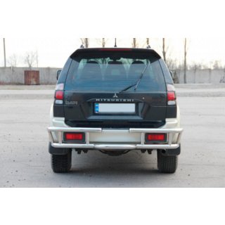 Задній захист AK-Special (нерж) Mitsubishi Pajero Sport 1996-2007 рр. фото 2