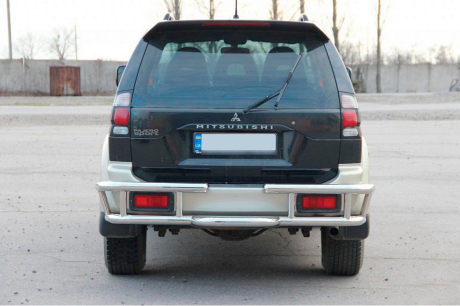 Mitsubishi Pajero Sport 1996-2007 рр. Задній захист AK-Special (нерж) Фото 2