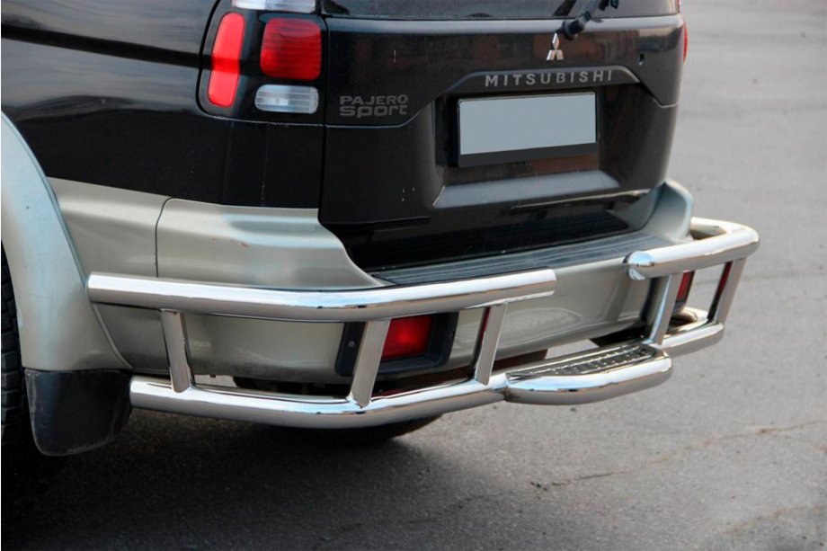 Mitsubishi Pajero Sport 1996-2007 рр. Задній захист AK-Special (нерж) Фото 5