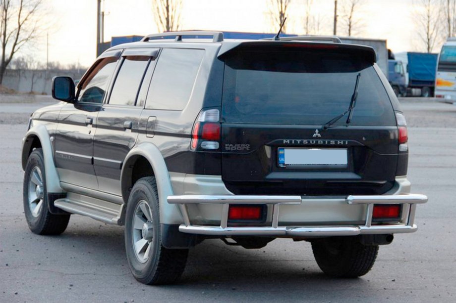 Mitsubishi Pajero Sport 1996-2007 рр. Задній захист AK-Special (нерж) Фото 4