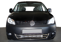 Volkswagen Caddy 2010-2015 рр. Накладки на передній бампер Trend (3 част., нерж) фото 1