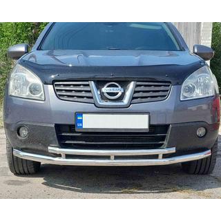 Передній подвійний вус ST014 (нерж) Nissan Qashqai 2010-2014 рр. фото 1