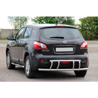 Задня дуга AK011 (нерж.) Nissan Qashqai 2010-2014 рр. фото 1