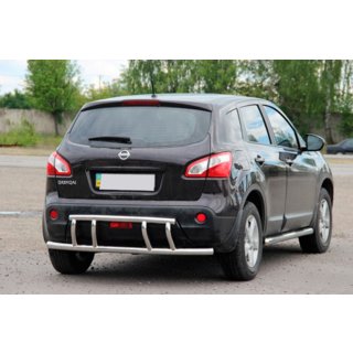 Задня дуга AK011 (нерж.) Nissan Qashqai 2010-2014 рр. фото 3