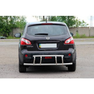 Задня дуга AK011 (нерж.) Nissan Qashqai 2007-2010 рр. фото 3