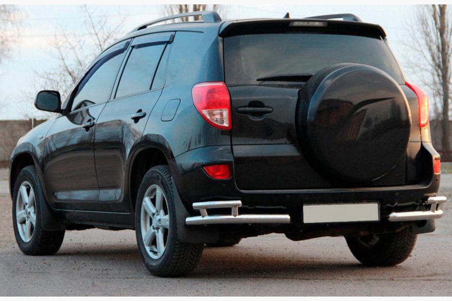 Toyota Rav 4 2006-2013 рр. Задні куточки AK003-double (2 шт., нерж) Фото 3