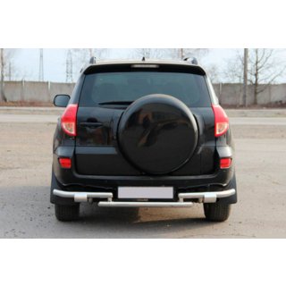 Задній захист AK005-2 (2 шт., нерж) Toyota Rav 4 2006-2013 рр. фото 2