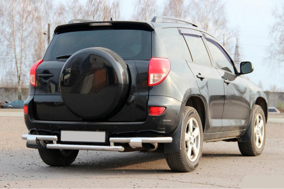 Toyota Rav 4 2006-2013 рр. Задній захист AK005-2 (2 шт., нерж) Фото 3