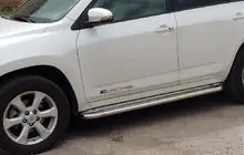 Toyota Rav 4 2006-2013 рр. Бокові пороги Premium (2 шт., нерж) фото 3