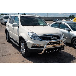 Кенгурятник WT004 (нерж) SsangYong Rexton I 2001-2017 рр. фото 3