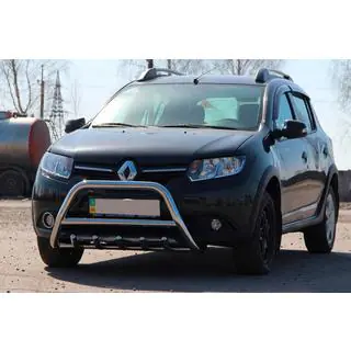 Передня дуга WT003 (нерж.) Dacia Sandero 2013-2020 рр. фото 1