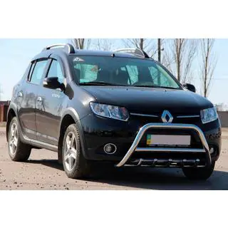 Передня дуга WT003 (нерж.) Dacia Sandero 2013-2020 рр. фото 3