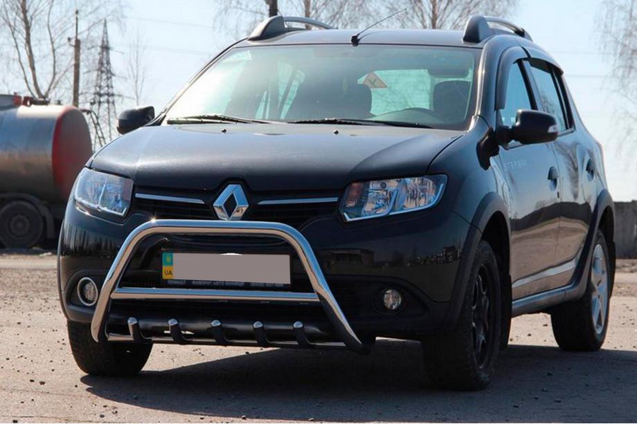 Dacia Sandero 2013-2020 рр. Передня дуга WT003 (нерж.) Image