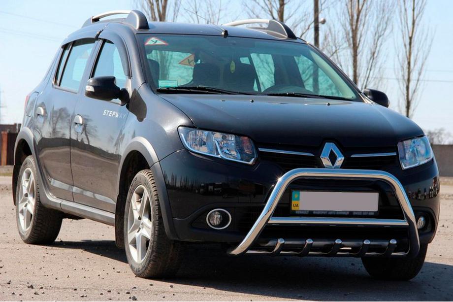 Dacia Sandero 2013-2020 рр. Передня дуга WT003 (нерж.) 51 мм Фото 3