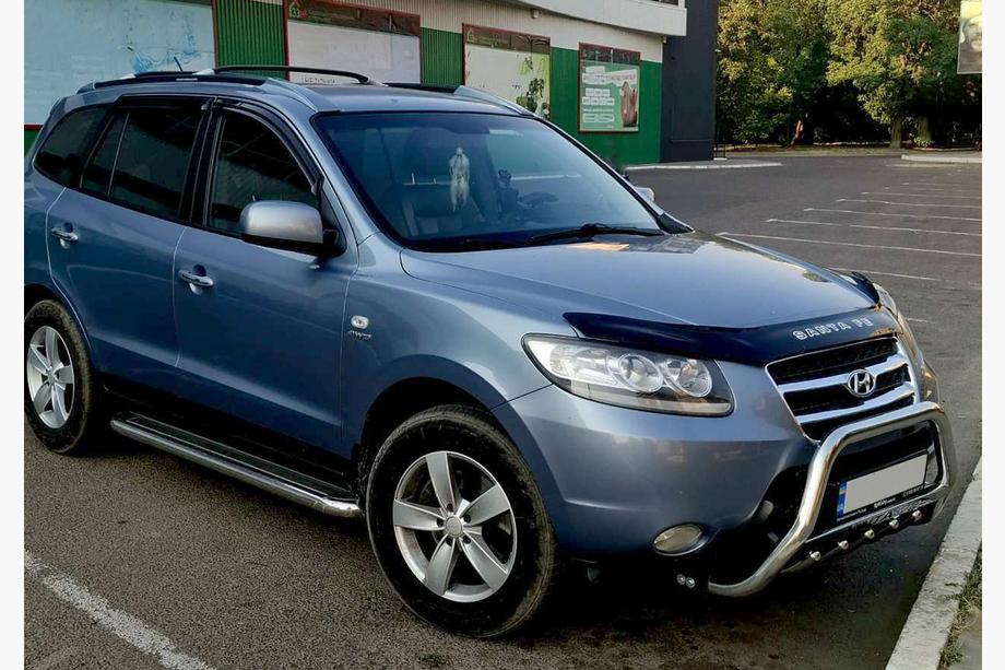 Hyundai Santa Fe 2 2006-2012 рр. Бокові пороги Premium (2 шт., нерж.) Фото 4