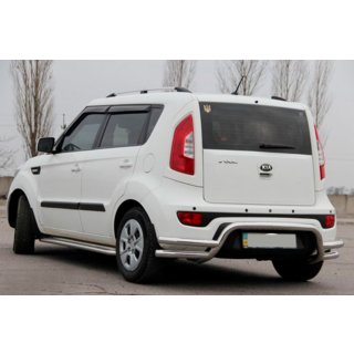 Задній захист AK007-2 (нерж) Kia Soul II 2013-2018 рр. фото 2