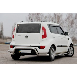 Задній захист AK007-2 (нерж) Kia Soul II 2013-2018 рр. фото 4