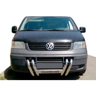 Кенгурятник ST006-04 ніздрі (нерж) Volkswagen T5 Transporter 2003-2010 рр. фото 1