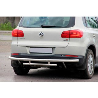 Задній захист AK002-2 (нерж) Volkswagen Tiguan 2007-2016 рр. фото 2