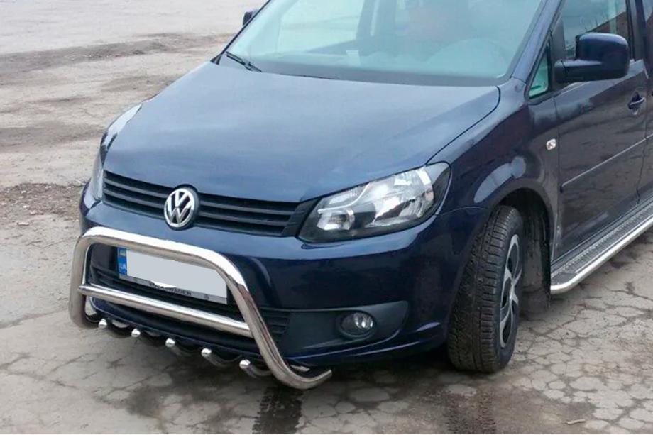 Volkswagen Caddy 2010-2015 рр. Кенгурятник WT003 (діаметр 60 мм, нерж) Фото 2