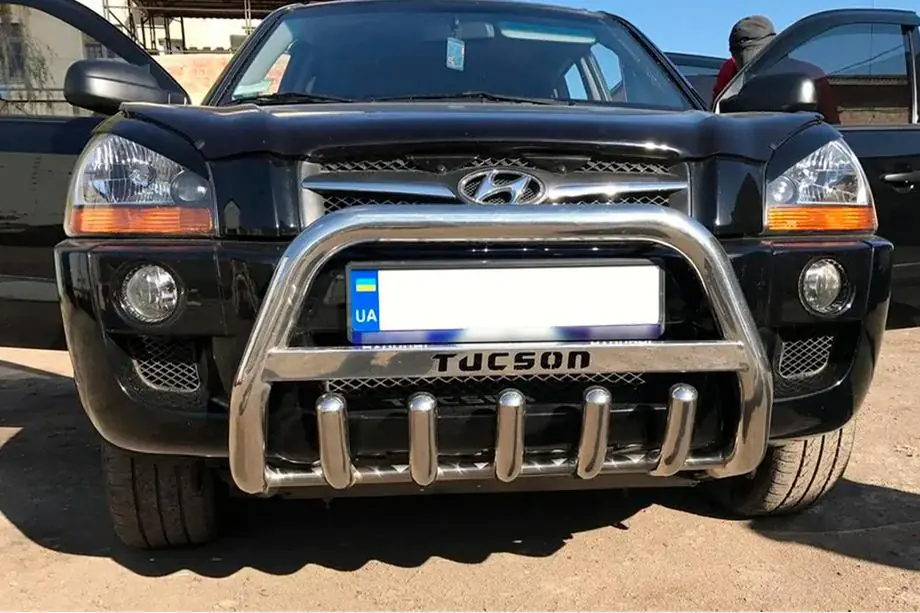 Hyundai Tucson JM 2004- рр. Кенгурятник WT004 (нерж.)