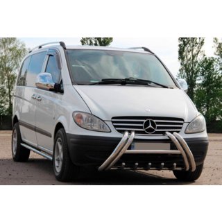 Кенгурятник Kelebek WT011 (нерж.) Mercedes Viano 2004-2014 рр. фото 1