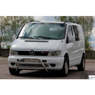 Кенгурятник WT022 (нерж.) Mercedes Vito W638 1996-2003 рр. фото 3