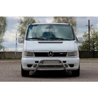 Кенгурятник WT022 (нерж.) Mercedes Vito W638 1996-2003 рр. фото 1