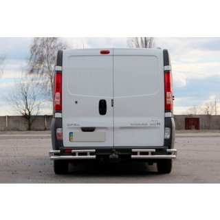 Задній захист AK003-Plus-2 (нерж) Opel Vivaro 2001-2015 рр. фото 2