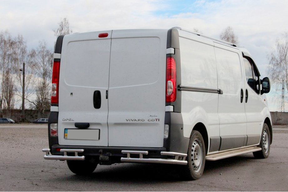 Opel Vivaro 2001-2015 рр. Задній захист AK003-Plus-2 (нерж) Фото 1