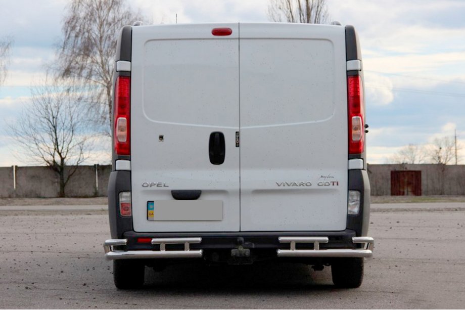 Opel Vivaro 2001-2015 рр. Задній захист AK003-Plus-2 (нерж) Фото 2