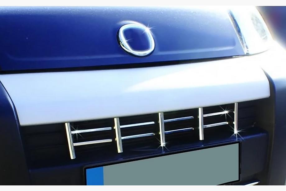Fiat Fiorino/Qubo 2008-2024 рр. Накладки на решітку (13 частин, нерж) Фото 3