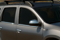 Renault Duster 2008-2017 рр. Накладки на дзеркала варіант 1 (2 шт., нерж) OmsaLine - Італійська нержавійка фото 1